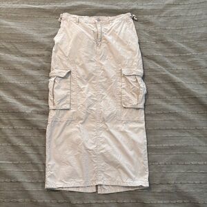 Wild Fable Cream Midi Cargo Skirt